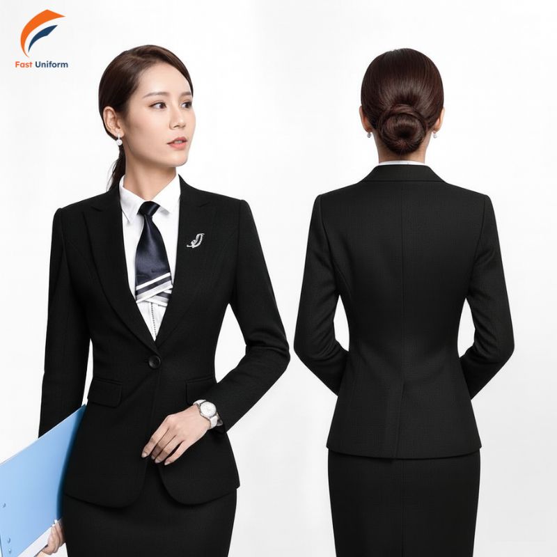 Fast Uniform - Đối tác may đồng phục lễ tân nữ vest đen uy tín, luôn đặt chất lượng, thẩm mỹ, tiến độ lên hàng đầu