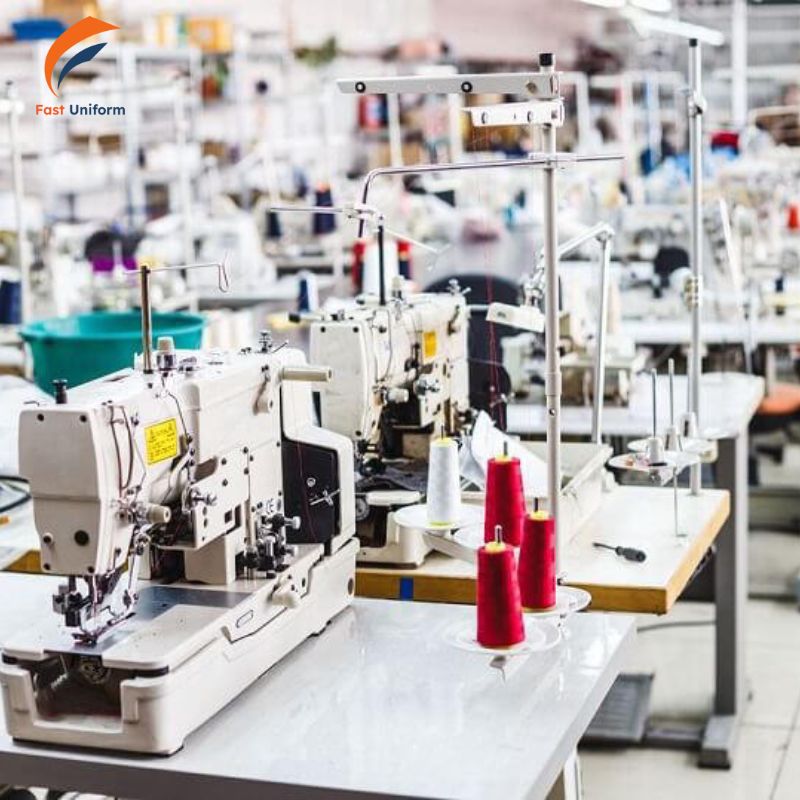 Quy trình may áo gile bảo hộ lao động màu đỏ