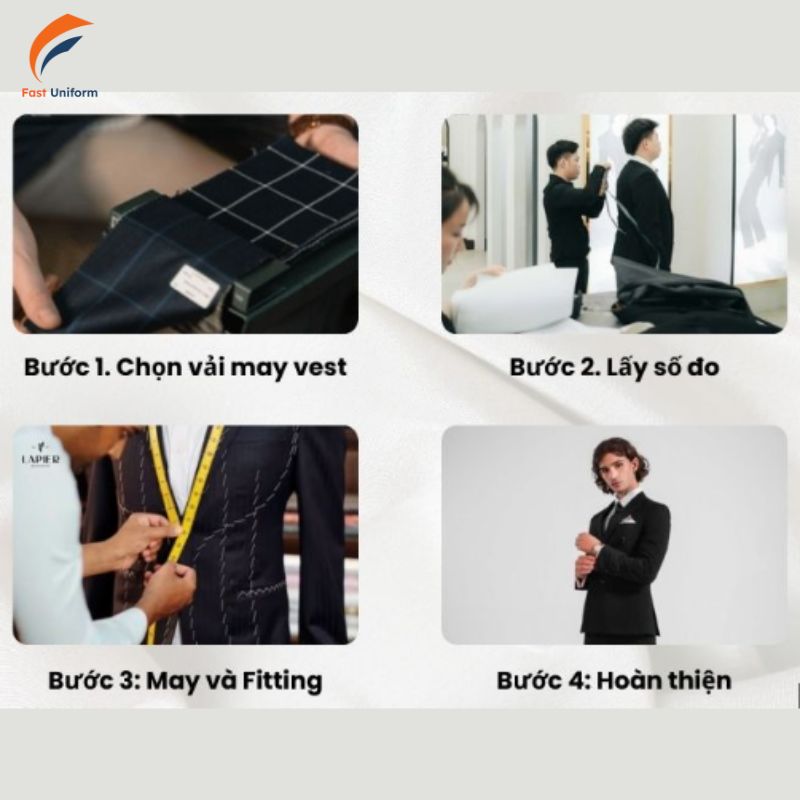 Quy trình may đồng phục lễ tân nữ vest đen chuyên nghiệp