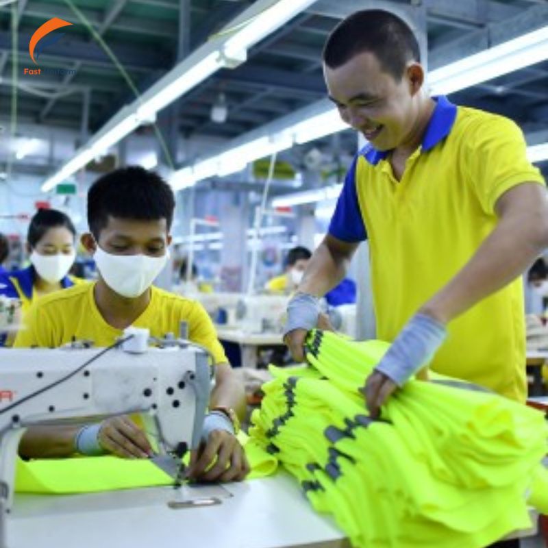 Quy trình may gile bảo hộ phản quang chữ A