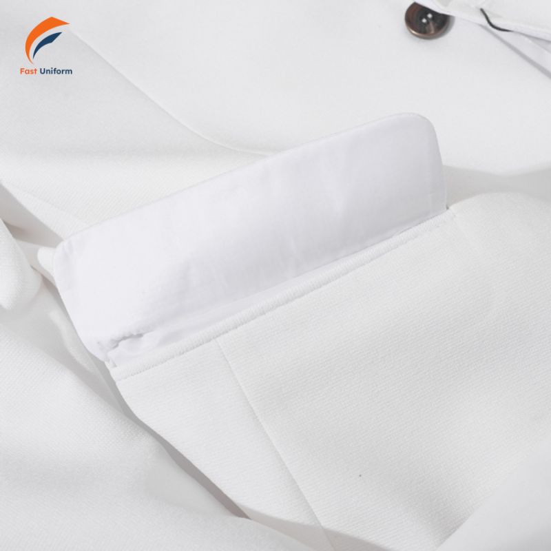 Chất vải may đồng phục vest nam màu trắng