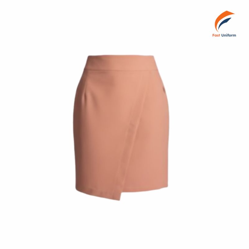 Chất vải may chân váy đắp chéo màu cam đất