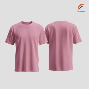 Áo thun đồng phục cổ tròn màu hồng thiết kế tối giản, thanh lịch nhưng vẫn trẻ trung