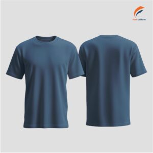 Áo thun đồng phục cổ tròn xanh đậm chuẩn form, thanh lịch