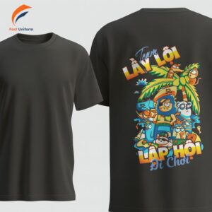 Fast Uniform – Đơn vị cung cấp áo thun đồng phục cổ tròn màu xám đậm cao cấp