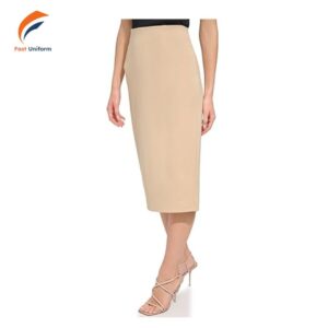 Chất liệu may chân váy công sở bút chì màu be