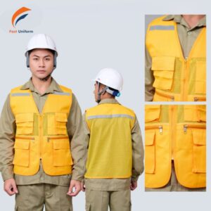 Chi phí may áo gile bảo hộ lao động màu cam tùy thuộc vào từng đơn hàng