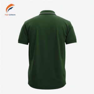 Chi phí may áo polo đồng phục xanh lá đậm viền trắng phụ thuộc vào sự kết hợp của chất lượng và yêu cầu sản xuất