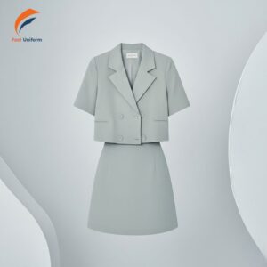 Chi phí may bộ đồng phục vest nữ xanh xám nhạt được điều chỉnh linh hoạt theo từng yêu cầu cụ thể
