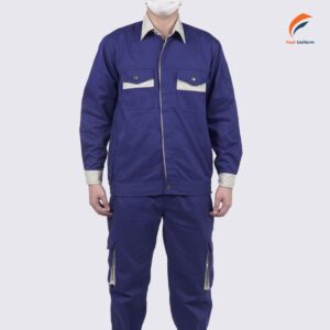 Đồng phục bảo hộ xanh dương đậm phối be