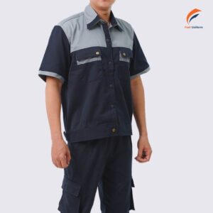 Đồng phục bảo hộ xanh than phối ghi
