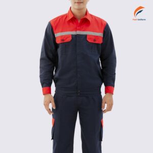 Đồng phục bảo hộ xanh đen phối đỏ