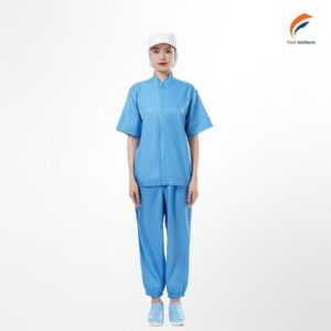 Đồng phục phòng sạch rời xanh dương nhạt thiết kế tối ưu, chất liệu bền bỉ