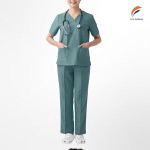 Đồng phục scrubs xanh teal hiện đại, dịu mắt, tạo cảm giác chuyên nghiệp và thân thiện