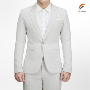 Đồng phục vest nam màu trắng tinh tế, dễ dàng phối cùng sơ mi trắng hoặc màu pastel