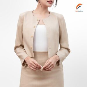 Đồng phục vest nữ màu be 