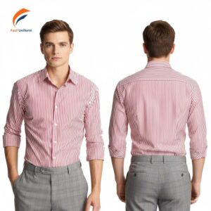 Fast Uniform - Đối tác may áo sơ mi công sở sọc đỏ uy tín, cam kết chất lượng