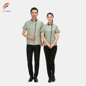 Fast Uniform may đồng phục tổ phòng xanh xám bạc giá tốt, cam kết chất lượng