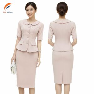 Fast Uniform may đồng phục vest nữ màu hồng chuẩn form, tôn dáng