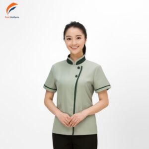 Lưu ý chọn vải, form, màu, đường may chắc và logo sắc nét cho đồng phục tổ phòng
