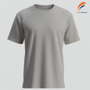 Áo thun đồng phục cổ tròn màu xám nhạt truyền tải sự cân bằng, ổn định, chuyên nghiệp