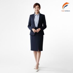 Chất vải may chân váy bút chì xanh đen