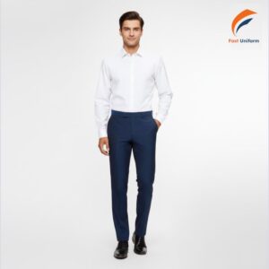 Chất vải may quần tây công sở nam xanh dương đậm