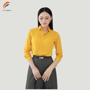 Gợi ý cách phối đồ chuẩn Stylist với áo sơ mi công sở màu vàng