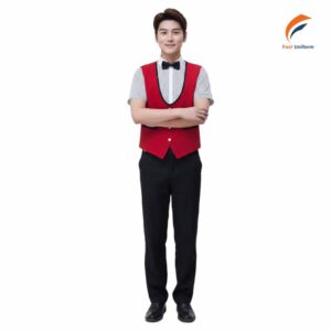 Chi phí may đồng phục phục vụ sơ mi sọc gile đỏ phụ thuộc vào chất liệu, thiết kế, số lượng hay yêu cầu kỹ thuật riêng