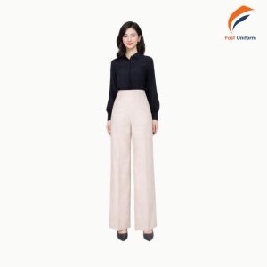 Chi phí may quần tây nữ ống suông màu kem phụ thuộc vải, số lượng và thiết kế