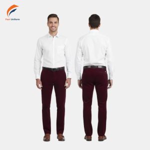 Fast Uniform may quần tây công sở nam nhung tăm đỏ mận chuẩn form, bền đẹp