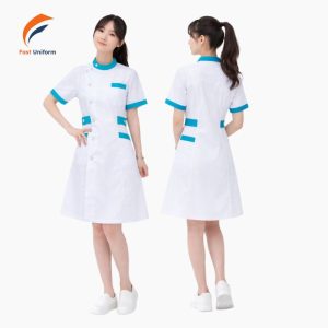 Fast Uniform may váy điều dưỡng trắng xanh theo yêu cầu, bền đẹp