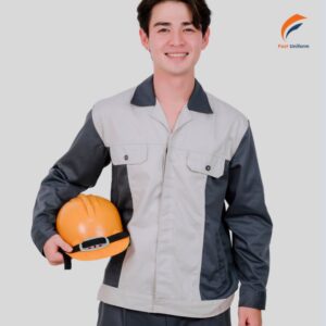 May đồng phục bảo hộ xám than phối xám sáng nên chọn chất liệu cao cấp, đường may chắc chắn