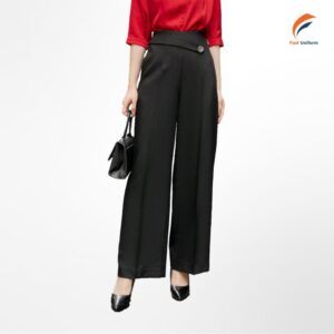 Quần tây nữ đen ống suông cách điệu tôn dáng, thanh lịch cho dân công sở