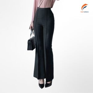 Quần tây nữ ống loe đen cạp cao tôn dáng, vải đẹp, thanh lịch