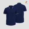 Áo polo đồng phục xanh than phối trắng thanh lịch, thoáng mát, chuẩn form