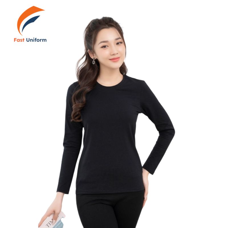 Áo thun cổ tròn dài tay