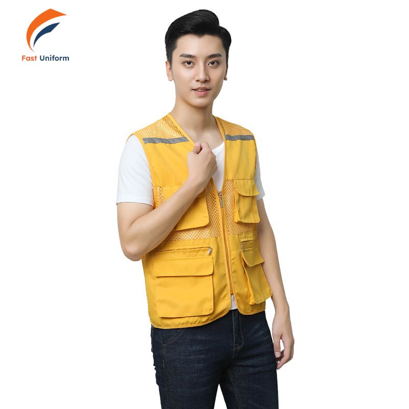 Áo gile bảo hộ bền, thoáng, nhiều túi tiện dụng và có phản quang an toàn