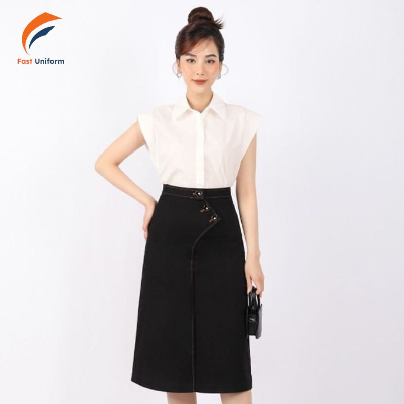 Đồng phục chân váy công sở thời thượng