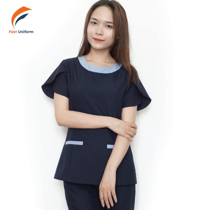 Đồng phục spa cổ tròn