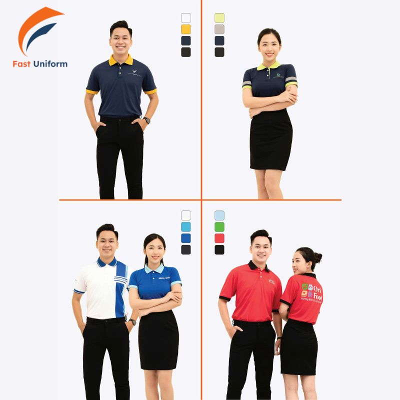 Fast Uniform – Xưởng may đồng phục áo thun cổ trụ cao cấp, tối ưu chi phí 