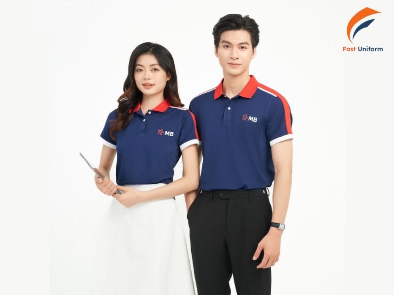 Trong thiết kế đồng phục, dùng màu chủ đạo cho mảng lớn, màu phụ cho chi tiết và màu nhấn cho logo