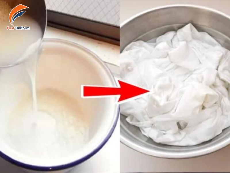 Loại bỏ vết ố vàng trên áo đồng phục bằng nước vo gạo
