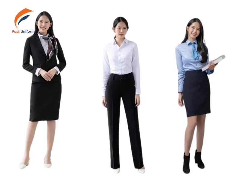 Quần tây, chân váy đồng phục sang trọng, dễ phối đồ, ít bám bẩn