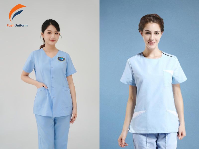 Đồng phục hộ lý thiết kế chuẩn y tế, màu xanh hòa bình, tiện dụng và chuyên nghiệp