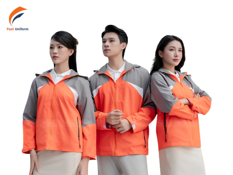 Fast Uniform may áo khoác chống nước theo yêu cầu, đa dạng chất liệu, chuẩn form