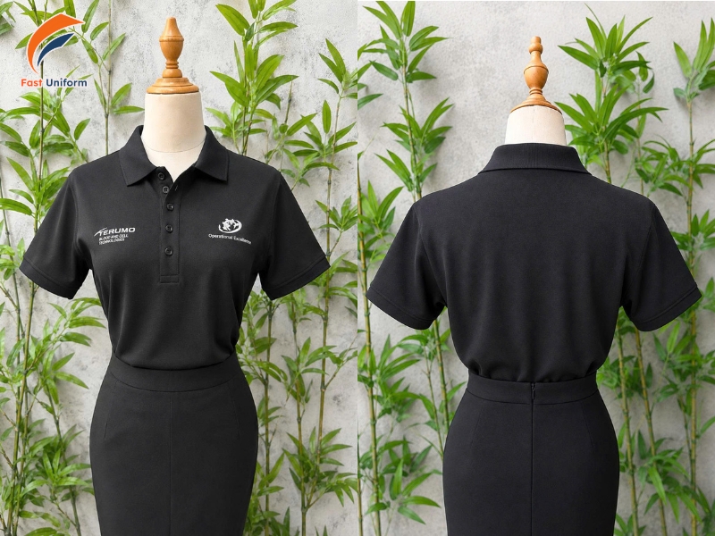 Áo polo đen huyền bí tạo vẻ mạnh mẽ, hiện đại
