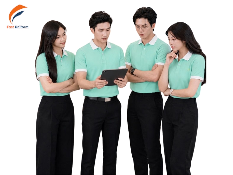 Áo polo xanh bạc hà tươi mới, nhẹ nhàng