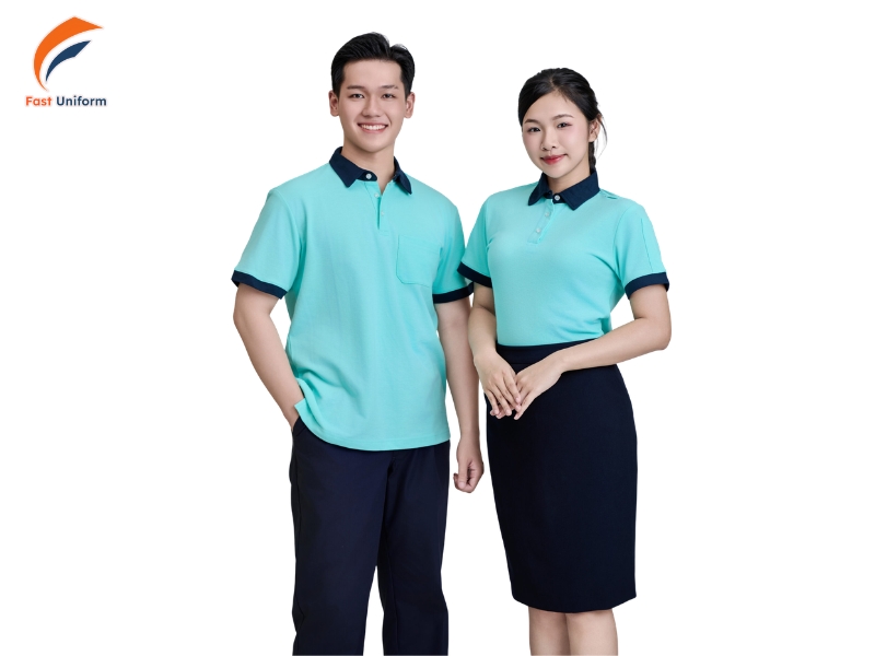 Áo polo xanh lục bảo tạo vẻ sang trọng, ổn định và hiện đại