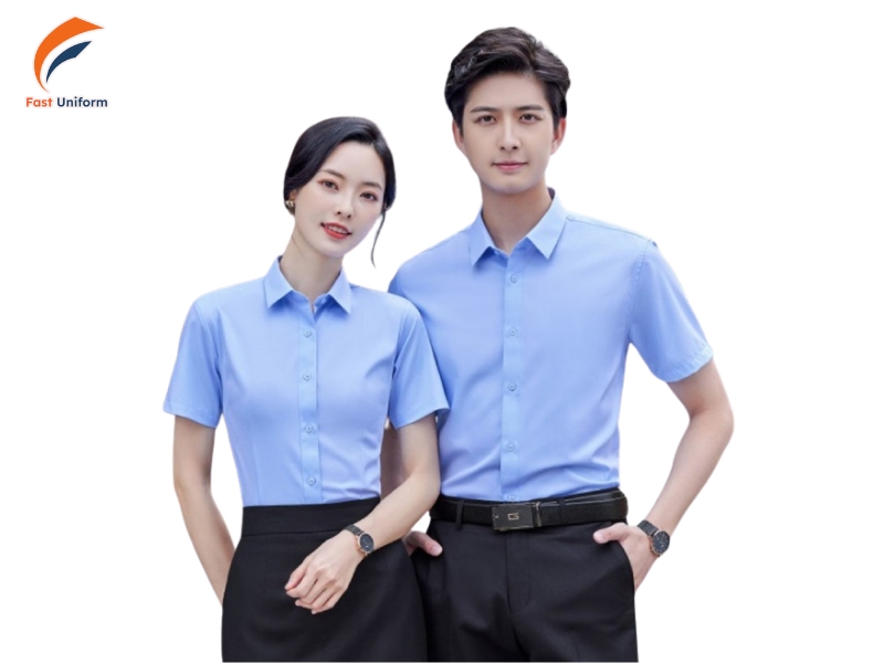 Các chất liệu kate, cotton, bamboo, poplin, polyester và kate silk đều phù hợp may sơ mi công sở